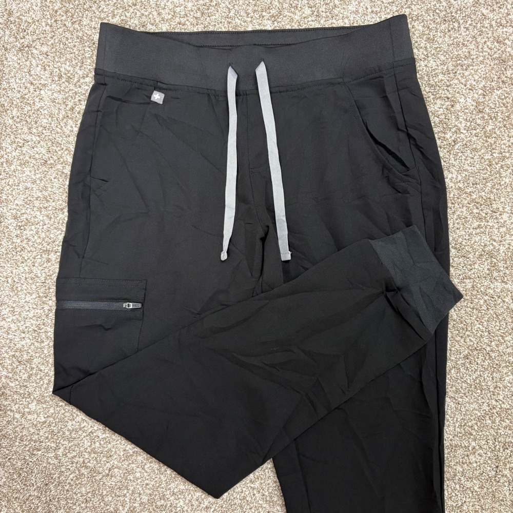 FIGS Zamora Jogger Scrub Pants Women Small Black Technical Collection Medical